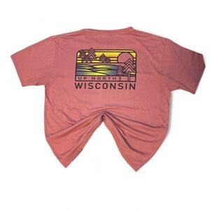 Blue 84 RARE VTG 2000s Wisconsin Up North Soft Salmon Graphic Tee — LARGE